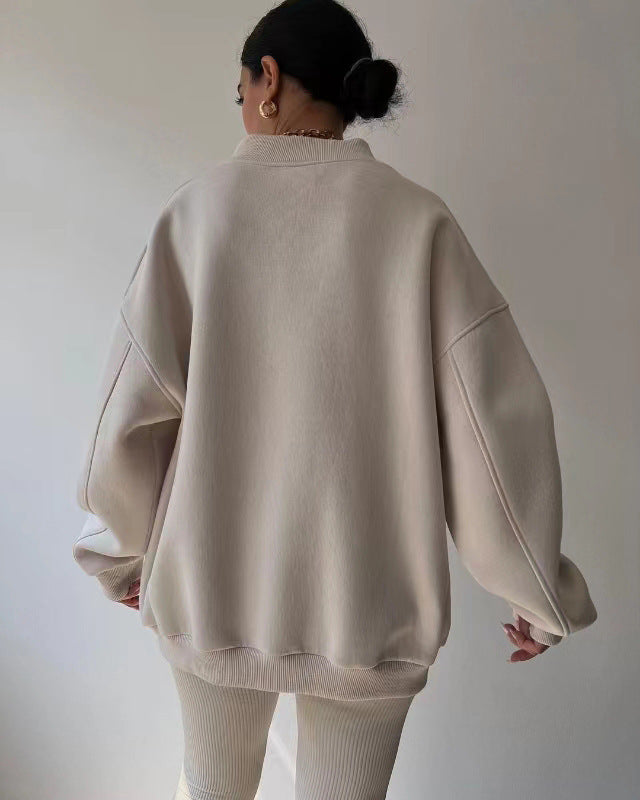 Women's Loose Sweater V-neck Long Sleeve